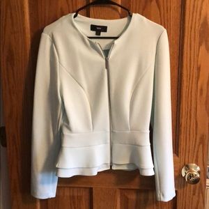 Light blue casual zip blazer
